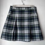 Vintage Navy White Green White Yellow Plaid Schoolgirl Pleated Skirt S Photo 0