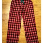 Lands' End red Black plaid flannel women's pajama pants size XS Drawstring Photo 6
