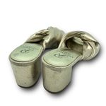 Adrianna Papell  Gold Twist Front Summer Vacation Block Heels Open Toe Size 7.5M Photo 2