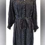 Anthropologie NWT  Maeve Navy and White Sara Smocked Shirtdress Photo 4