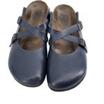 Birkenstock  Dorian Mary Jane Shoes Blue Sz 9 Leather Buckle Cross Strap Slip On Photo 7