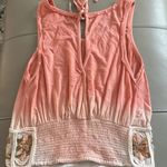 Free People Ombre Embroidered Boho Crop Tank Top Size Large Photo 6