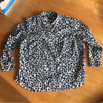 Talbots Animal Cheetah Print 100% Cotton Button Up Shirt, Green, Navy, Size 3X Photo 10