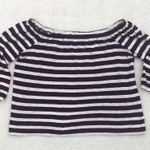 J.Crew Off Shoulder Striped Crop Top Sz M Photo 3