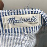 Madewell White & Blue Striped Zip Ankle Skinny Jeans Photo 4