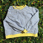 None Blue White Striped Preppy Crewneck Size M Photo 0