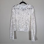 Jason Wu  White Crochet Cardigan Sweater Womens L Open Knit Bell Sleeve Festival Photo 1