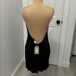 Meshki  Sofie Mini Rhinestone Strap Dress Black Photo 4