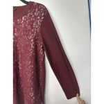 Vera Wang Simply Vera  Women's Lace Sweater, Size PXL, Burgundy, Long Sleeve Photo 3