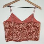 American Eagle 100% Cotton/Linen Boho Floral Crop Top Sz M Peach/Pink Peasant Photo 3