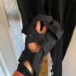 Athleta Black Criss-Cross Detailed Ankle Length Leggings Photo 4