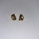 Vintage clip on faux pearl earrings • round • costume jewelry • formal Photo 1