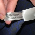 Larry Levine  blue and black sheer v-neck tunic size large Photo 5