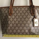 Ralph Lauren  Medium Brown Leather Logo Tote Photo 5