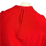 draper's & damon's Draper’s & Damons Red Mock Neck Sweater, Back Acrylic Quarter Zipper Size PM. Photo 5