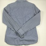 American Eagle  Women's Favorite Fit Striped Ruffled Button Down Shirt Size S Photo 2