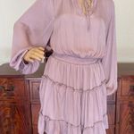 Glam Boho Ruffled Ballon Long Sleeve Mini Dress Blush Pink Size Large Photo 1