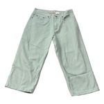 L.L.Bean High Waisted Cropped Capri Jeans Vintage Light Green Size 10 Petite Photo 5
