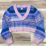 Aritzia Sunday Best Reese Cardigan Purple Pink Cropped Women’s Large Blue Photo 0