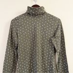 Lands' End Lands’ End Forest Moss/Ivory Geo Paisley Long Sleeve Turtleneck Top Small NEW Photo 1