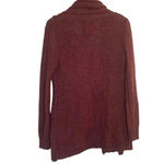 Natural Reflections Burgundy Chunky Knit Open Front Cardigan Small 25% Wool Photo 2