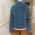 ZARA Women’s Terrycloth Effect Distressed Denim Jacket Blue Sz Medium RARE Photo 5