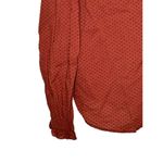 J.Crew  Womens Top Ruffle-trim V-Neck Popover Clip Dot Longsleeve Redwood Rust XS Photo 8