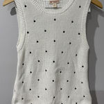 Brooks Brothers  Red Fleece Sweater Womens Small Polka Dot‎ White Knit Vest  W Photo 0