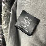 Anthropologie Silver Metallic Sequin Dress size S Sparkly Ruched Sheath Photo 6