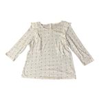 Fat Face Top Womens 10 Used Cream Blue Pullover Ruffle Photo 4