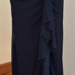 Windsor  Black & Tan Maxi Floral Lace Sheer Draped Split On Side Dress Sz… Photo 3