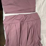 Purple matching crop top & pleated athletic tennis golf skirt workout set sz M Size M Photo 10
