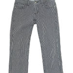 CAbi Railroad Crop Jeans Size 2 Navy Blue White Striped #324 Womens 30X25 Photo 0