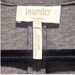 Laundry by Shelli Segal  Blazer Gray Faux Leather Trim Elbow Patch Jacket Size 12 Photo 1