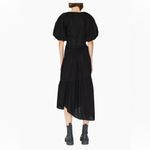 frame denim Frame Gathered Seam Puff-Sleeve Midi-Dress Photo 6
