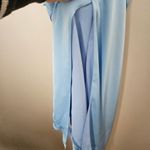 Ramy Brook  Dress Amanda Misty Blue Halter Midi Cocktail Formal Neutral Belted Photo 4