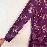 Lands' End Sweatshirt Dress Serious Sweats Mock Neck Purple Floral Mulberry Photo 3