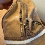 Bath & Body Works Bath Body Works Suede Faux Leather Croc Travel Duffle Bag Carry On Brown Tan 20" Photo 7