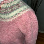 Susan Bristol Pink Women's Sweater with Patterned Collar Photo 5