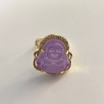 Gold Plated Purple Buddha Adjustable Ring Photo 0