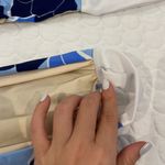 Women white and blue navy floral halter Bikini top and bottom set hibiscus print Photo 5