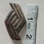 Vintage Silver Tone Zigzag Metal Brooch Pin Photo 4