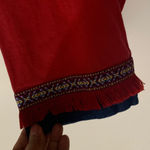 Victoria Jones  Woman Red and Navy Embroidered Blouse Photo 4