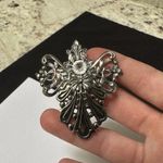 Handcrafted Signed Jane 1997 AOL Brooch Pin Silver Tone / Rhinestone Photo 1