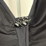 Profile by Gottex Black One Piece Swimsuit Ruched Jewel Detail Size 14 Photo 3