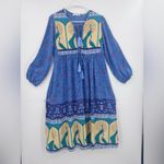 Chic Bohemian Blue and Green Long Sleeve Dress Size undefined Photo 2