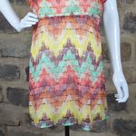 American Rag Cie Dress Pastel Colored Chevron Mini Flutter Sleeve Woman's XS Photo 3