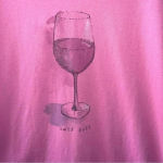 Life is Good  Pink Wine Glass Half Full Short Sleeve Tee size Medium‎ Photo 3
