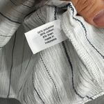 Lane Bryant Button Up Top Womens 20 White Striped Long sleeve Gauzy Career Chic Photo 5