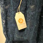 Dark Blue Floral Lace Blouse Chrysanthemum‎ Boho
Farmhouse High Neck Size S Photo 8